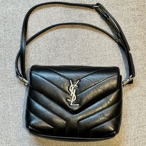 YSL BLACK TOY LOULOU IN QUILTED LEATHER